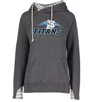 Tri-City United Admin Ladies Stripe Double Hood Pullover
