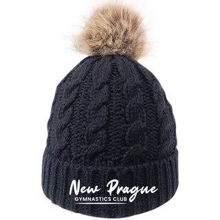 New Prague Gymnastics Faux Fur Pom Hat
