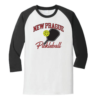 New Prague Pickleball - Raglan 3/4 Sleeve - Cardinal