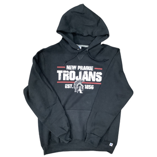 NP Retail Russell - Hooded New Prague Sweatshirt Distressed Est.