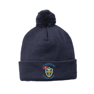 SWS Sport-Tek® Solid Pom Pom Beanie
