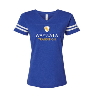 Wayzata Transition Women's Football V-Neck Fine Jersey Tee