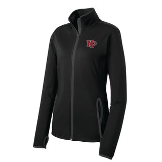 NPMS Ladies Stretch Contrast Full Zip with Embroidered Left Chest
