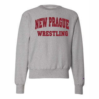 New Prague Wrestling Champion Crew Neck Sweatshirt Embroidered