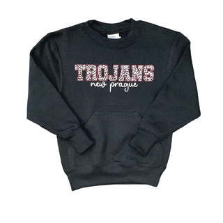 NP Retail Leopard Youth Core Fleece Crewneck Pocket Sweatshirt