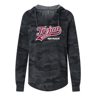 New Prague Baseball - Women’s Camo Lightweight Hooded Sweatshirt