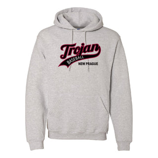 New Prague Baseball - Russell Athletic Hooded Sweatshirt-Tackle Twill