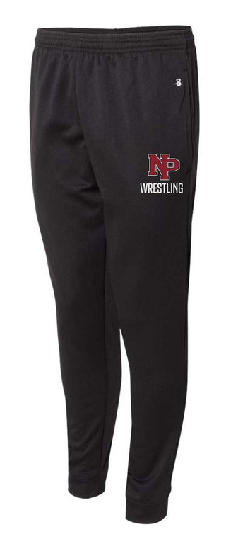 New Prague Wrestling Poly Joggers with Embroidered Design