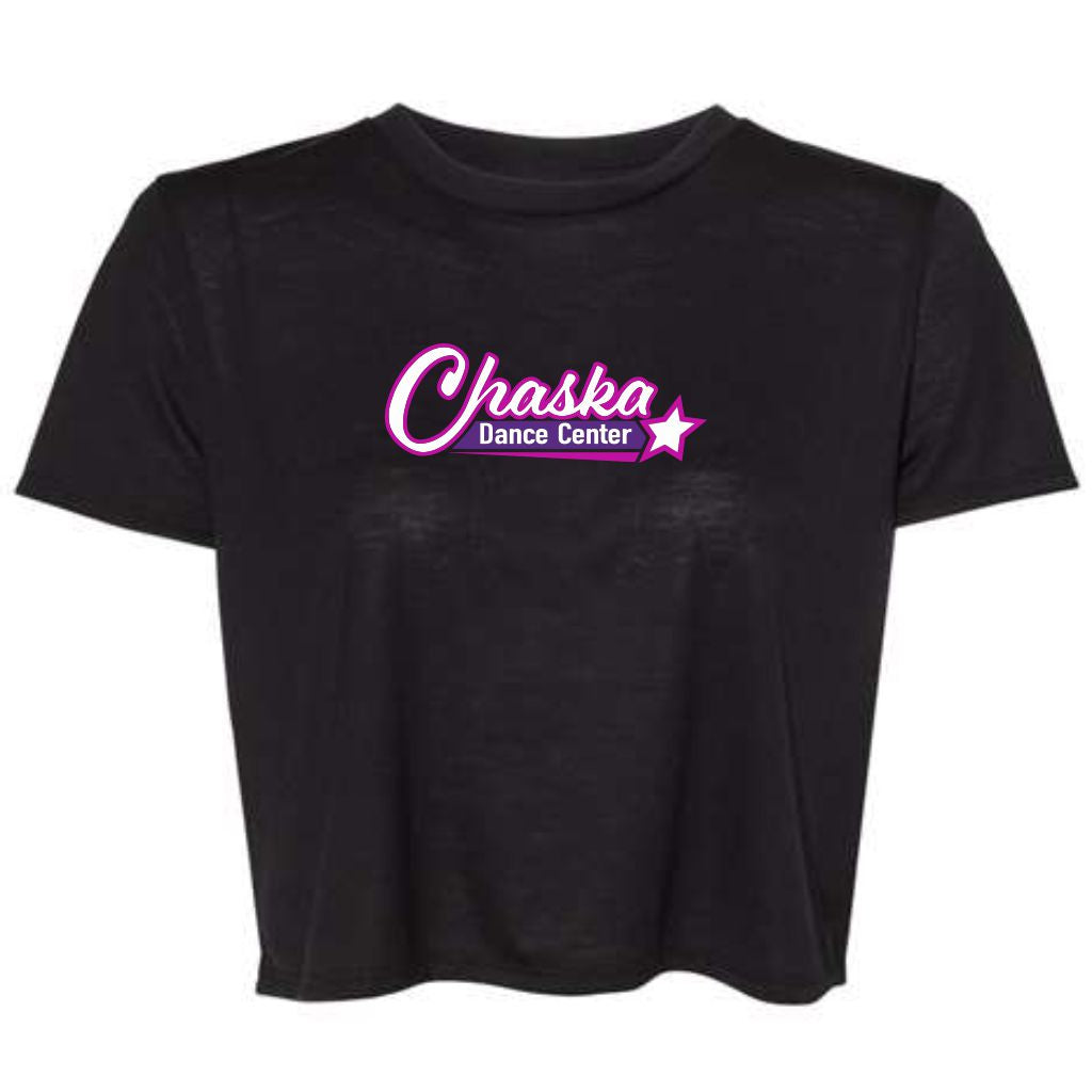 Chaska Dance Center Ladies Flowy Cropped T shirt ID threadz