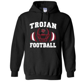 New Prague Football  Hooded Sweatshirt with Screened Logo