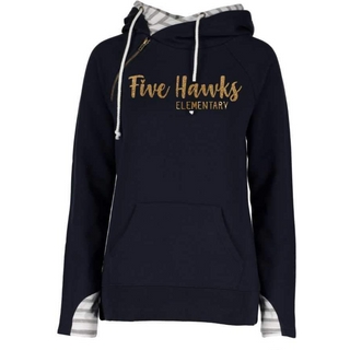 Five Hawks Striped Double Hood Sweatshirt