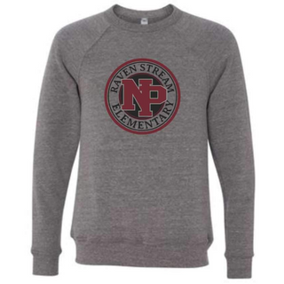 Raven Stream Crewneck Sweatshirt with Screen Design Front