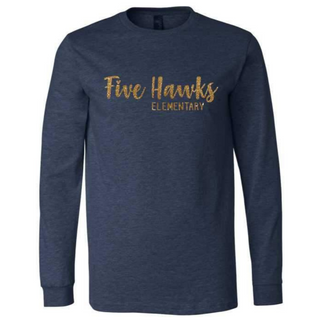 Five Hawks Long Sleeve Glitter Tee