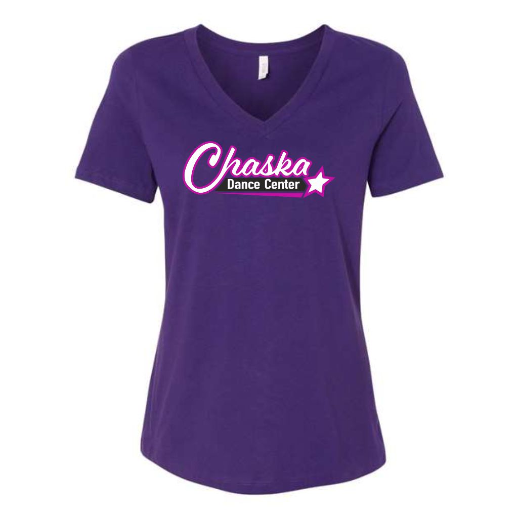 Chaska Dance Center Ladies Relaxed V Neck T shirt